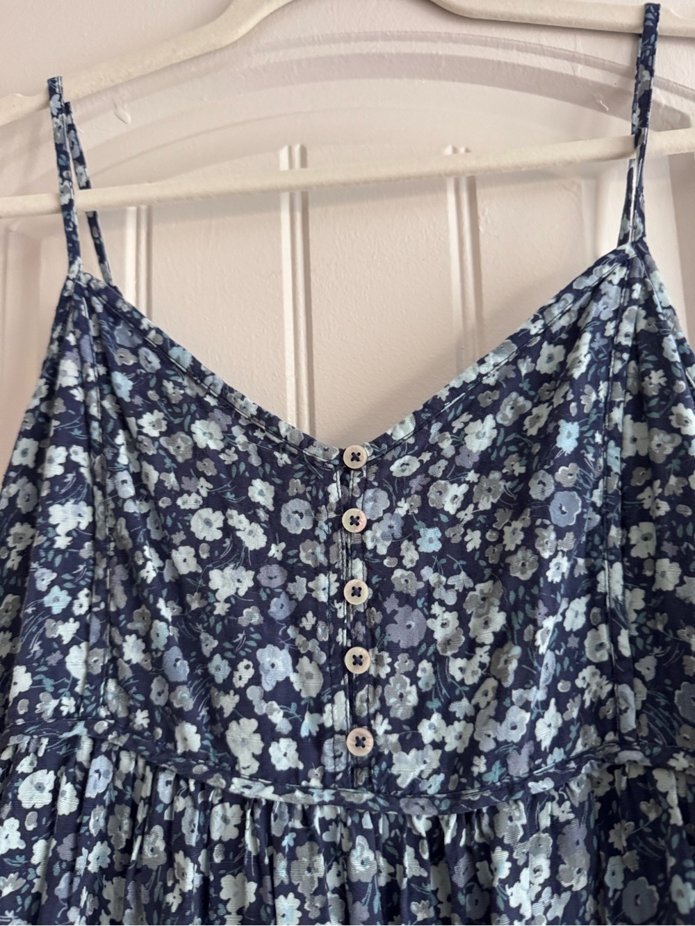 Lucky brand Blue Floral Tiered Spaghetti Strap Dress - Picture 3 of 10